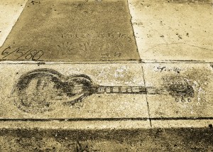 B.B. King's handprints in sidewalk Indianola, MS