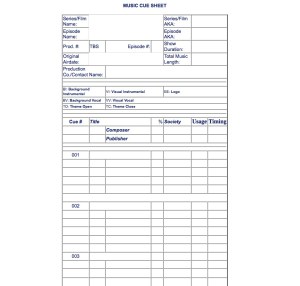 cue sheet