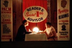 Fortune teller through window, Atlantic City, NJ