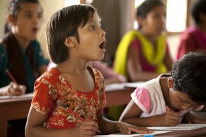 Girl learning English at Kopila Valley Primary School, Surkhet,
