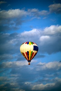 Hot air balloon floating overe Hunterdon County, NJ