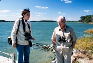 Gail Mooney with James Michener, Chesapeake Bay, MD