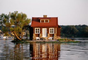 House on its own island, Thousand Islands, New York