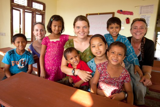 Maggie Doyne, Erin and Gail at the Kopila Valley Childrens Home, Surkhet, Nepal